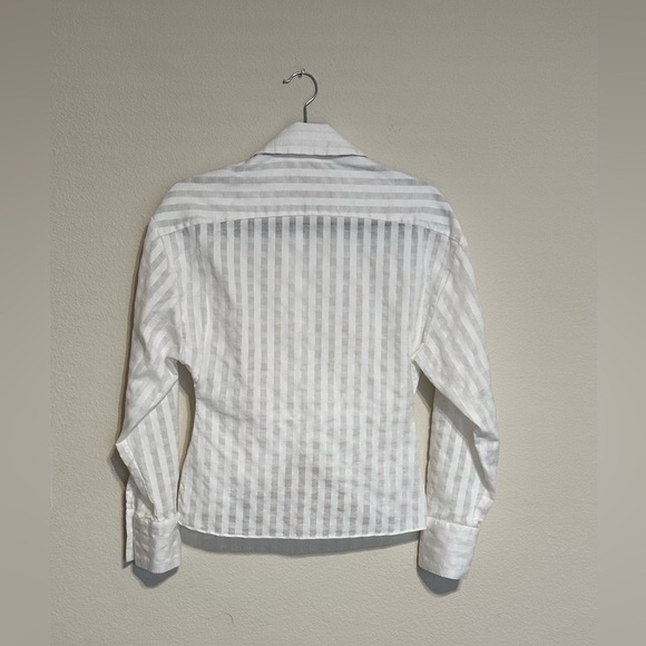 Zara White Button Down Shirt with Tie Front - Picture 5 of 11